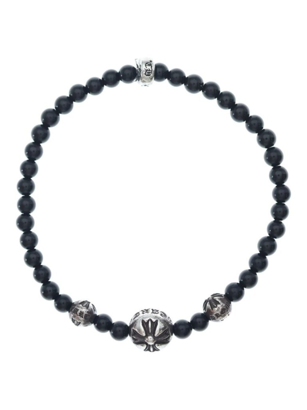 Chrome Hearts Bead Bracelet 4 Black Silver